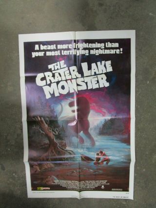 Vintage Movie Poster 1 Sheet The Crater Lake Monster Richard Cardella 1977