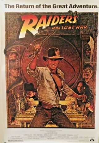 Raiders Of The Lost Ark Movie Poster 24 " X 36 " (re - Release) Harrison Ford -