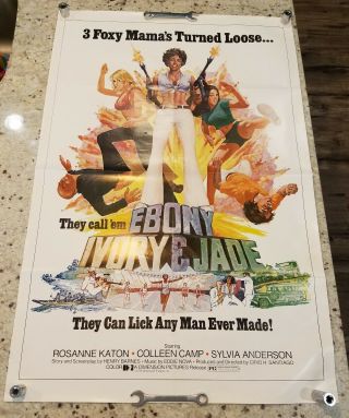 They Call Em Ebony Ivory & Jade One Sheet Movie Poster 41 " X 27 " 1976