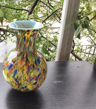 Kamei Water Color Glass Vase Made In Japan Japan)