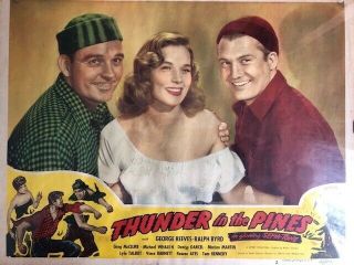 George Reeves - " Thunder In The Pines " (1948) Lobby Cards - Set Of 2