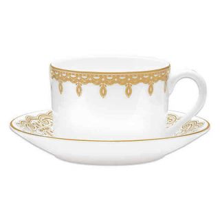 Waterford Lismore Lace Gold Cup And Saucer Set Dinnerware China 2 Piece Set