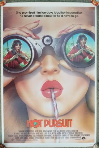 Vintage 1987 Hot Pursuit One Sheet Poster John Cusack Jerry Stiller Loggia