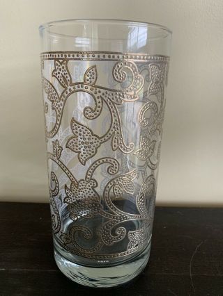 Egizia Argento Italian Hand Crafted Lead Glass Vase W/ Gold Tone 10” Tall