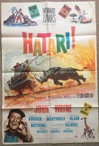 John Wayne In Africa Hardy Kruger,  Elsa Martinelli Hatari Movie Poster 2810