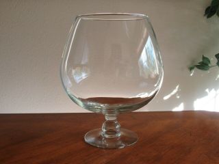Giant Glass Clear Brandy Snifter Fish Bowl Piano Bar Tip Jar Crafts 11.  5” Change 3