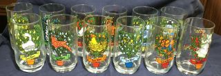 Vintage Collectible Decorative “twelve Days Of Christmas” Glasses