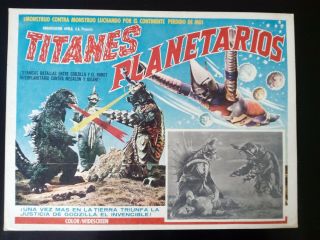 Vintage 1960s Godzilla Vs Kaijus Mexican Lobby Card
