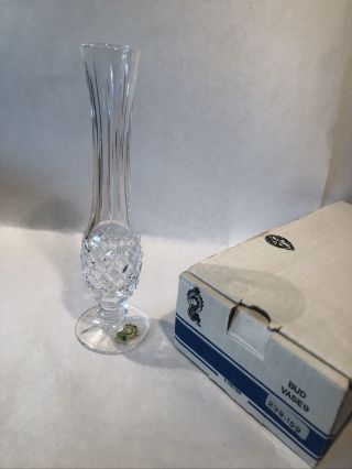 Waterford Crystal Lismore Stem Flower Bud Vase,  9 ¼ Inch Tall,  Etch -