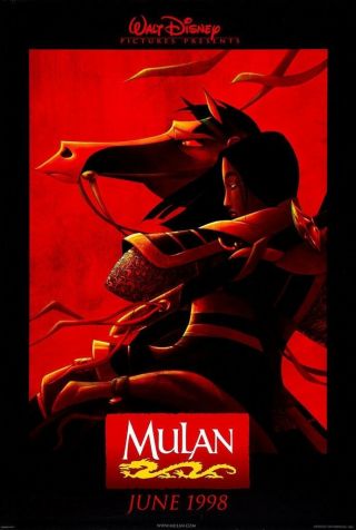 Mulan Movie Poster 2 Sided Final 27x40 Eddie Murphy Disney