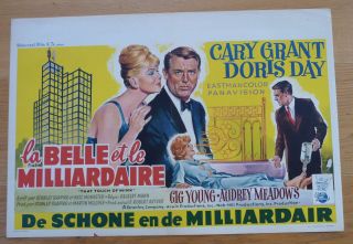 That Touch Of Mink Cary Grant Doris Day Belgian Movie Poster 