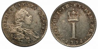 Great Britain.  George Iii.  1792 Silver Penny,  Pcgs Au58.