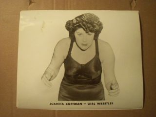 Juanita Coffman Lady/girl Wrestler Wrestling Vintage Glossy B&w Photo