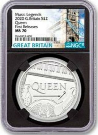2020 Uk Music Legends Queen Ngc Ms70 First Releases Special Gb Label (pop 129)