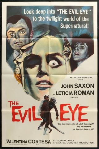 The Evil Eye John Saxon Giallo 1963 1 - Sheet Movie Poster 27 X 41 A