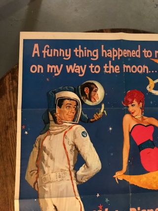 Moon Pilot Disney 1962 One Sheet Movie Poster Tom Tryon/dany Saval