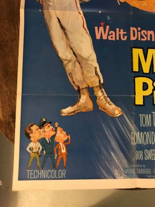 MOON PILOT DISNEY 1962 one sheet movie poster TOM TRYON/DANY SAVAL 2