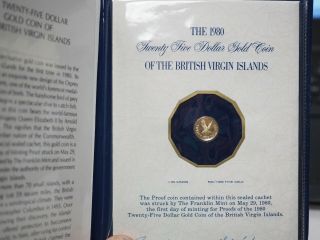 1981 Caribbean Sparrow Proof $25 Gold Coin Of The British Virgin Islands