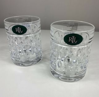 Set Of 2 Ralph Lauren Rll " Aston " Crystal Double Old Fashioned