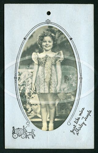 1936 Shirley Temple Cinderella Frock Hang Tag W Cardboard Frame - Flowered Frock
