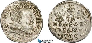 Ad280,  Lithuania,  Sigismund Iii.  Of Poland,  Trojak (3 Groschen 1595,  Vilnius,  Au