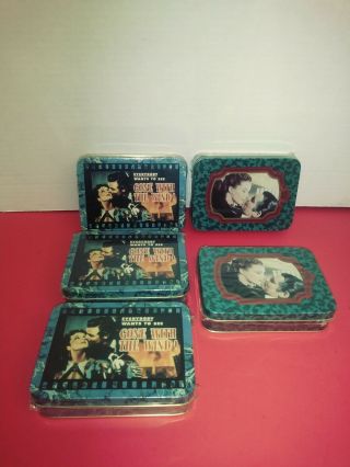 5 Factory Tins " Gone With The Wind Double Decks Of Playing Cards