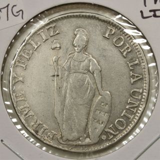 Peru 1837 Lima Tm Colonial Silver 8 Reales Large Liberty Asw: 0.  7859oz 557g