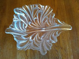 Mikasa Walther Germany Crystal Feather Leaf Shaped Bowl