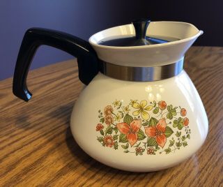 Rare Corning Ware 6 Cup Stovetop Tea Pot Indian Summer P - 104 Teapot Usa