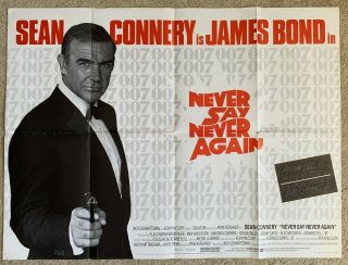 Never Say Never Again British Quad Movie Poster Bond 007 Sean Connery