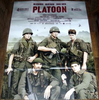 Platoon Oliver Stone Vietnam War Charlie Sheen Tom Berenger Large French Poster