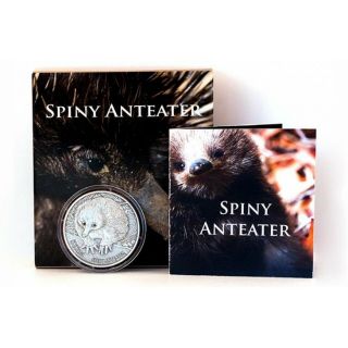Papua Guinea 2012 5 Kina Spiny Anteater Wildlife Black Diamonds Silver Coin