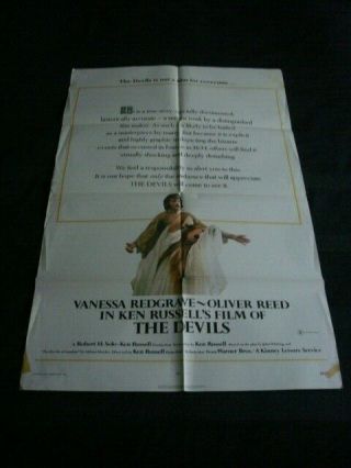 The Devils One Sheet Movie Poster 1971 Vintage Oliver Reed Ken Russell