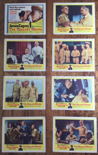 1960 Lobby Card Set (1 - 8) : The Gallant Hours - James Cagney