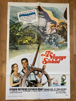 The 7th Voyage Of Sinbad Vintage Movie Poster 1 Sheet 1975 Harryhausen