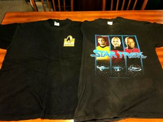 Vtg,  - 2 - Star Trek Tee Shirts,  Emblem Anniversary,  Other The 3 Captains,  Sz Xl