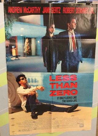 Downey,  Robert Jr “less Than Zero”original Movie Poster 1987