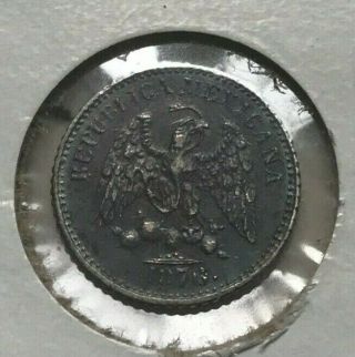 1876 As L Mexico 5 Centavos - Au Silver - Scarce Alamos