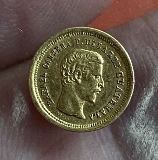 Guatemala 4 Reals Solid Gold 1864 Grade Gef