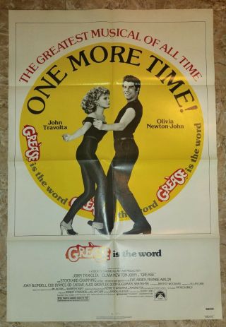 R1980 Grease 27x41 " 1 - Sh Movie Poster Fn,  6.  5 John Travolta,  Olivia Newton - John