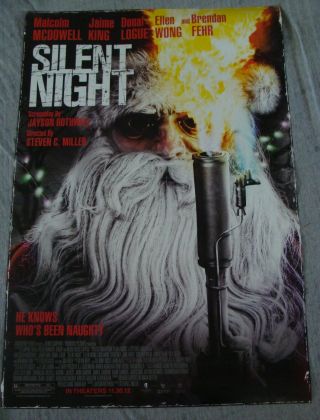 Silent Night Movie Poster Malcolm Mcdowell Jamie King One Sheet 2012
