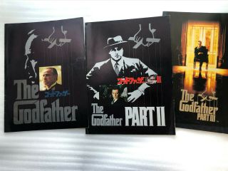 Japanese ｍovie Program Pamphlet " The Godfather ",  3 Brochure (Ⅰ,  Ⅱ,  Ⅲ),  Al Pacino