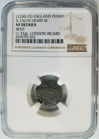 England King Henry Iii 1250 - 72 Ngc Hammered Silver Penny London Ricard S - 1367a