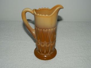 Eapg Greentown Shuttle Hearts Of Loch Laven Chocolate Slag Glass 6 " Pitcher Jug