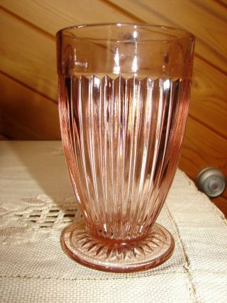 1 Anchor Hocking Queen Mary Pink Footed Depression Glass Tumbler - Vgc