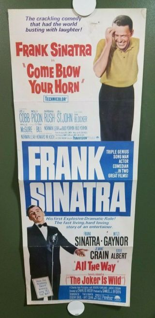 1963 Come Blow Your Horn/the Joker Is Wild Insert Poster Frank Sinatra