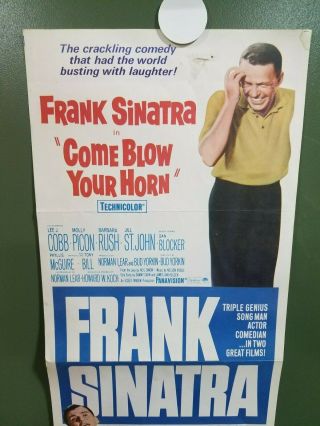 1963 COME BLOW YOUR HORN/THE JOKER IS WILD Insert Poster Frank Sinatra 2