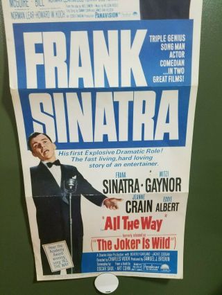 1963 COME BLOW YOUR HORN/THE JOKER IS WILD Insert Poster Frank Sinatra 3