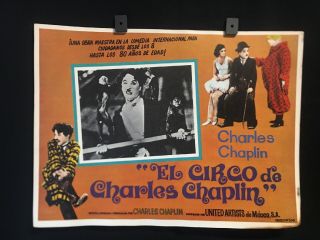 1929 The Circus Charles Charlie Chaplin Mexican Lobby Card 16 " X12 "