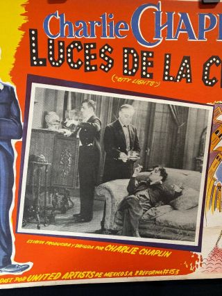 1931 CITY LIGHTS Charlie Chaplin Mexican Lobby Card 16 